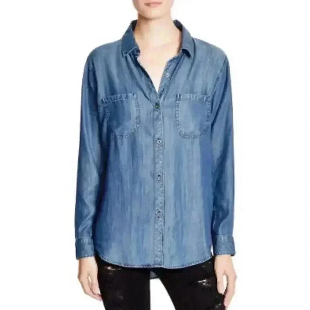 Rails Carter Button Up Denim Shirt - Size Xs - image 1